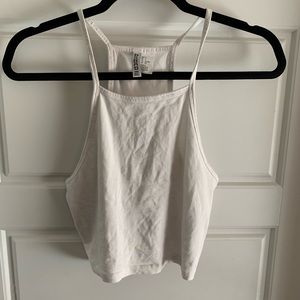 White Razorback Crop Top